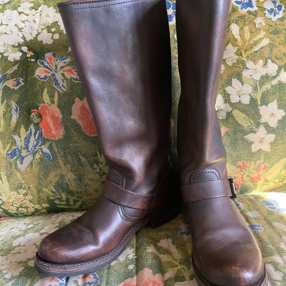 Frye Veronica Slouch Brown Tall Riding Boots - Picture 11 of 13